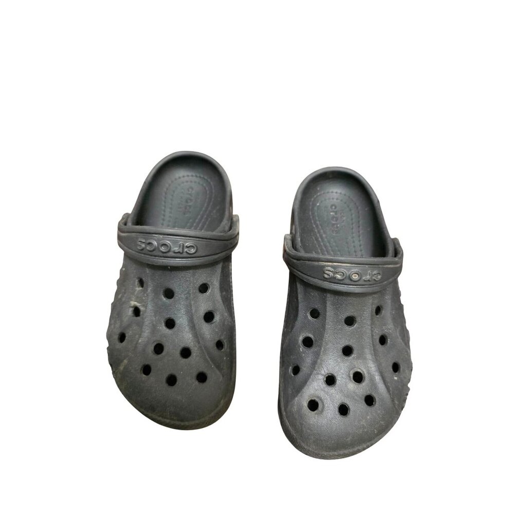 Crocs Kids C13 Classic‎ Black Clogs Adjustable Back Strap & Ventilation Holes